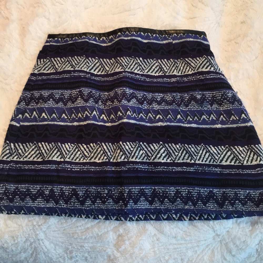 Zara Knit Aztec Print Mini Skirt